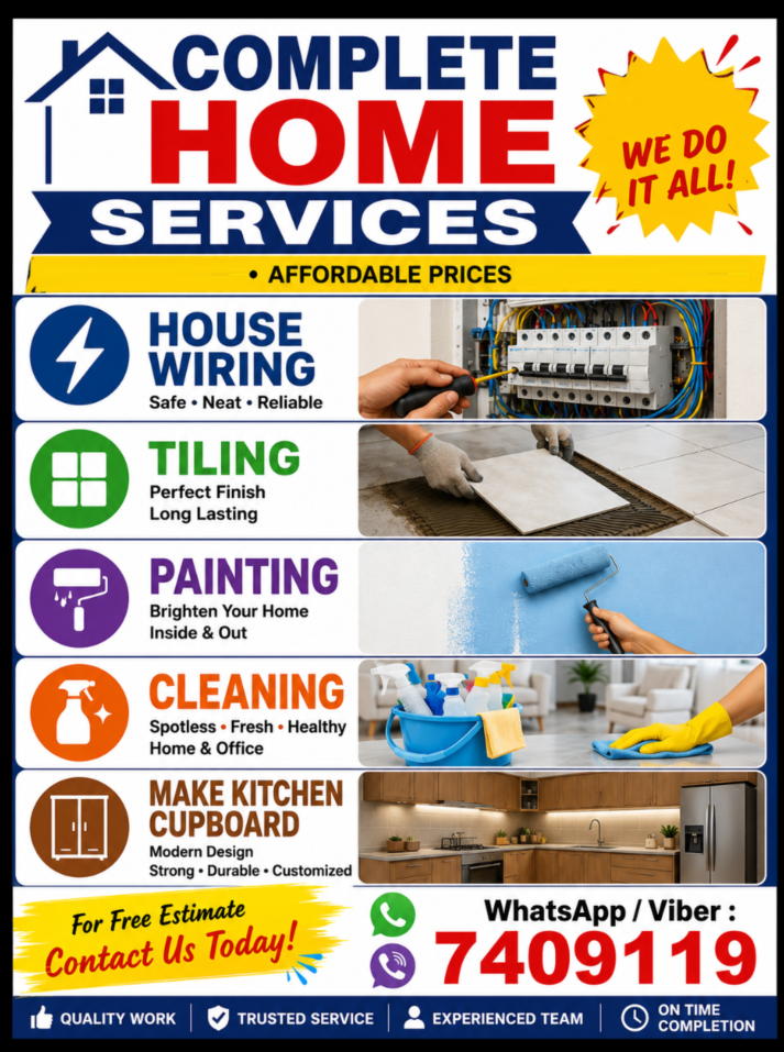 🏠 Home Repair & Renovation Services , WhatsApp / Viber: 7409119